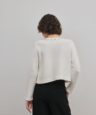 GRACE CONTINENTAL ブレードツイードニットジャケット ホワイト