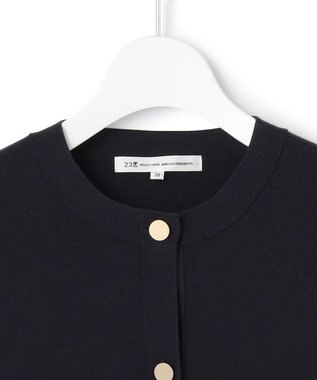 23区 【洗える】コンフォートストレッチ ニット カーディガン ネイビー系