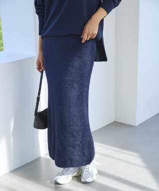 AMERICAN HOLIC シャギーニットナロースカート Navy