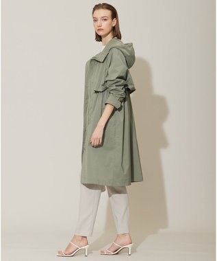 ICB 【撥水加工】 メモリーストレッチタフタ フーデットコート モスグリーン系