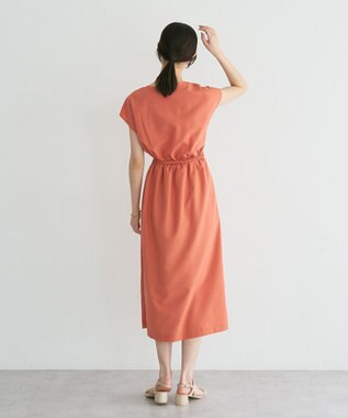 YECCA VECCA リネンライクスキッパーワンピース Orange