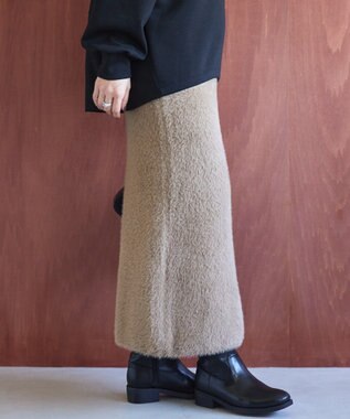 AMERICAN HOLIC シャギーニットナロースカート Brown