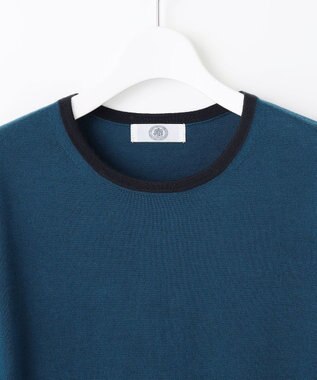 J.PRESS LADIES 【洗える】トリムツイン ニット グリーン系