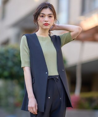 ANY 【セットアップ可能/ストレッチ】イージーケアジレ ブラック