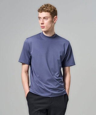 JOSEPH HOMME 新色追加【機能素材】ハイゲージベアスムース　モックネックＴシャツ ダルブルー系