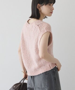 AMERICAN HOLIC 【選べる丈】甘編みニットベスト Salmon Pink