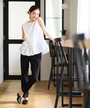 #Newans ストレッチタイトシルエットパンツ ブラック