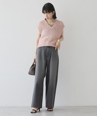 AMERICAN HOLIC 【選べる丈】甘編みニットベスト Salmon Pink