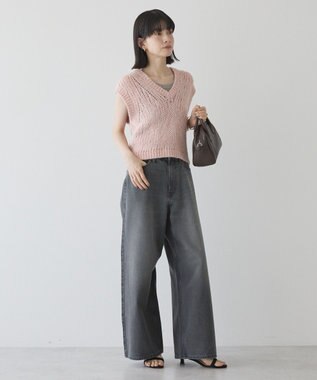 AMERICAN HOLIC 【選べる丈】甘編みニットベスト Salmon Pink