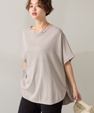 AMERICAN HOLIC 【接触冷感】スムースニュアンスロングプルオーバー Gray Beige