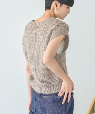 AMERICAN HOLIC 【選べる丈】甘編みニットベスト Gray Beige