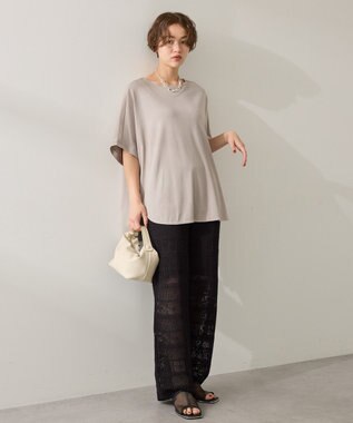 AMERICAN HOLIC 【接触冷感】スムースニュアンスロングプルオーバー Gray Beige