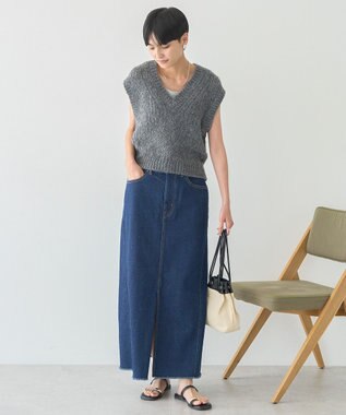 AMERICAN HOLIC 【選べる丈】甘編みニットベスト Charcoal Gray