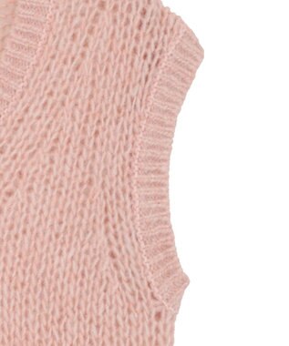 AMERICAN HOLIC 【選べる丈】甘編みニットベスト Salmon Pink