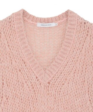 AMERICAN HOLIC 【選べる丈】甘編みニットベスト Salmon Pink