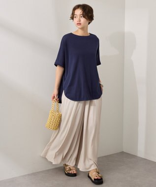 AMERICAN HOLIC 【接触冷感】スムースニュアンスロングプルオーバー Navy