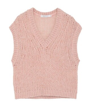 AMERICAN HOLIC 【選べる丈】甘編みニットベスト Salmon Pink
