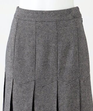 23区 【R(アール)】マットツイード プリーツスカート ブラック系