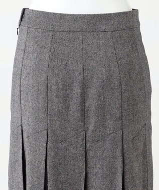 23区 【R(アール)】マットツイード プリーツスカート ブラック系