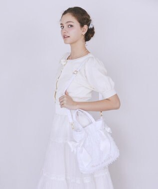 Maison de FLEUR レースダブルリボン２Ｗａｙトートバッグ Off White