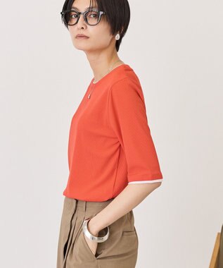 AMERICAN HOLIC シアーリブ配色プルオーバー Red