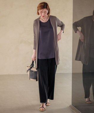 23区 【UVケア/接触冷感】マルチ機能 シアー ロング カーディガン ダークブラウン系