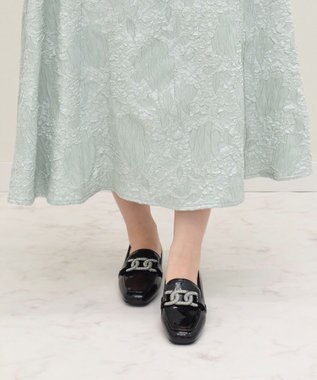 Bridget Birkin 【Bridget Birkin】パールヒールビジューバックルローファー ブラックエナメル