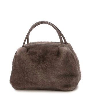 UNBILLION カシュカシュ cachecache / ミンク風エコファー2wayボックストート GY