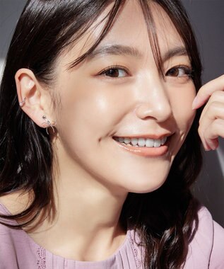Tiaclasse 【安田美沙子さん着用/金属アレルギー対応/選べる2TYPE】チェーンリボン イヤリング・ピアス シルバーA(イヤリング）