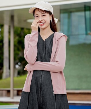 Tiaclasse L 【小倉優子さん着用】【洗える】サマーニットショートパーカー ピンク