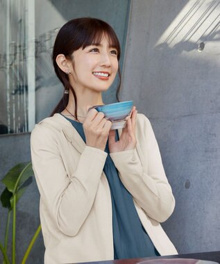 Tiaclasse L 【小倉優子さん着用】【洗える】サマーニットショートパーカー ライトベージュ