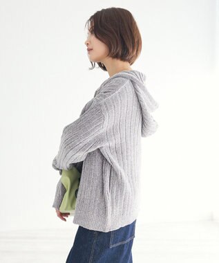 CRAFT STANDARD BOUTIQUE アニマル刺繍ニットZIPパーカー Ivory