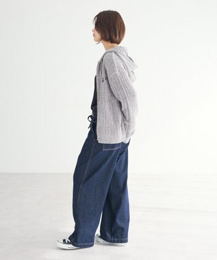 CRAFT STANDARD BOUTIQUE アニマル刺繍ニットZIPパーカー Ivory