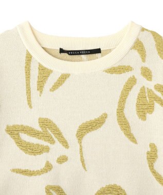 YECCA VECCA アート柄ふくれジャガードニット Ivory
