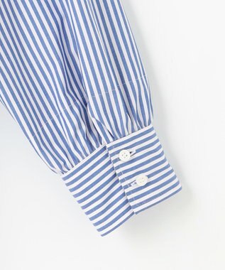 #Newans 【洗濯機可】ロールアップカフスシャツ ブルーストライプ