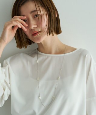 YECCA VECCA パールMIXロングネックレス Silver