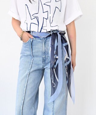 Marca ＜洗えるシルク＞【Marcaオリジナル】フローイングベルト剣先 ウォッシャブル シルクローン 剣先ストール