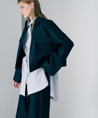 uncrave コットンクロスストライプ BIGシャツ ネイビーストライプ