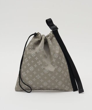 russet ナイロンジャガード巾着ポーチ L(Z-230) N.Gray