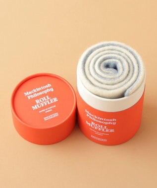 MOONBAT MACKINTOSH PHILOSOPHY(マッキントッシュ フィロソフィー）【ギフトBOX付】ウール100％ リバーシブル ニット マフラー ユニセックス 日本製 ペールスカイ
