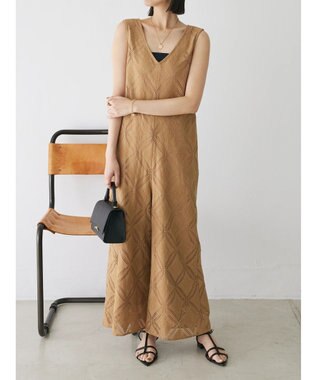 Green Parks クラシックレースロンパース Camel