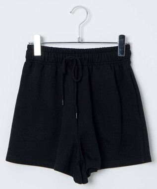 WEGO 【ウエストゴム】スウェットイージーショートパンツ ブラック