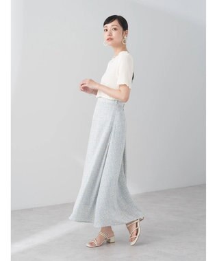 earth music&ecology フラワープリントフレアスカート Sax