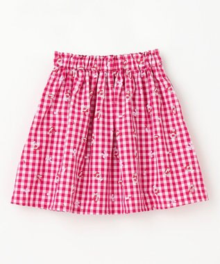 ANY KIDS ギンガム 発泡プリント スカート 赤系チェック