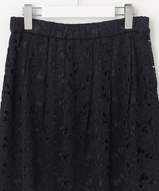 自由区 【セットアップ対応・洗える・XSサイズあり】レースコンビ スカート ネイビー系