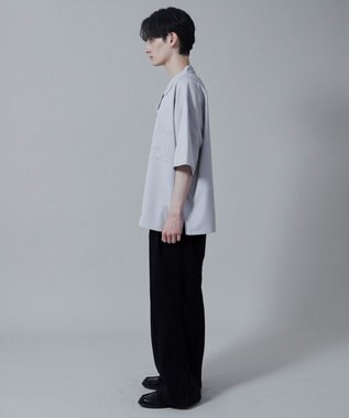 WEGO 【速乾/シワになりにくい】ドライポリオープンカラーシャツ(S) ライトグレー