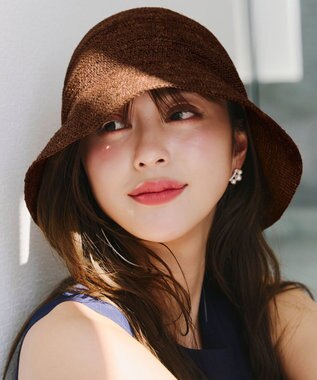 Tiaclasse ラフィアバケットハット ブラウン