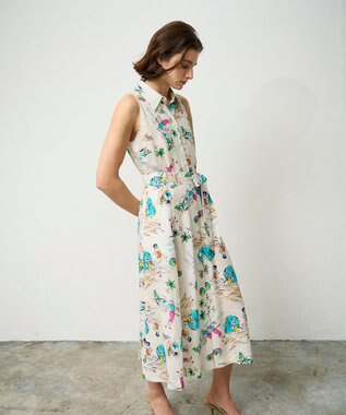 GRACE CONTINENTAL バックコンシャスプリントワンピース キナリ