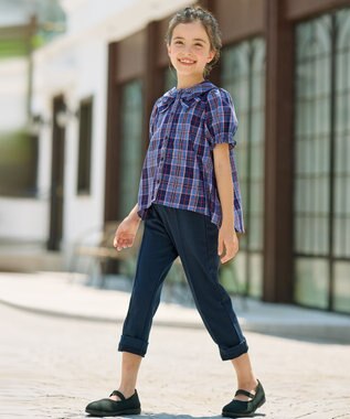 組曲 KIDS 【110-140cm】ブリティッシュ ブラウス パープル系3