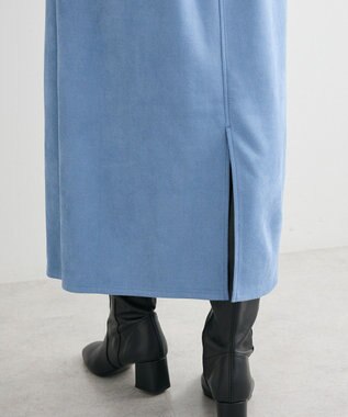 Green Parks なめらかタッチスウェード調Ｉラインスカート Blue